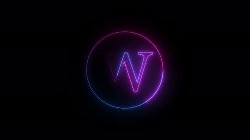 Neon Letter W Logo Reveal Animation