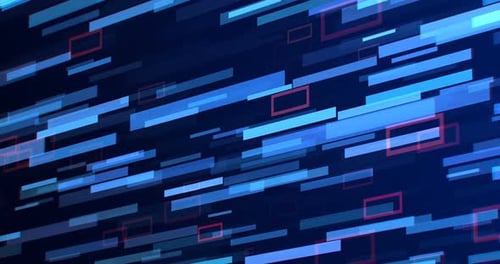 Abstract Geometric Background Loop with Moving Blue Data Elements
