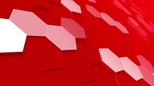 Dynamic Red Hexagon Geometric Abstract Background Animation