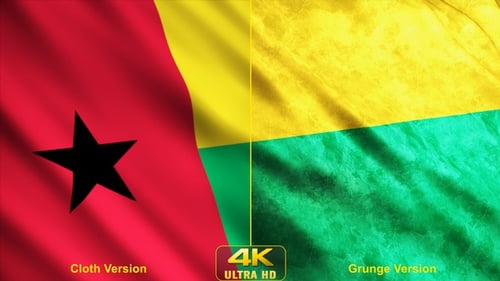 Seamlessly Loopable Guinea-Bissau Flag Waving Animation