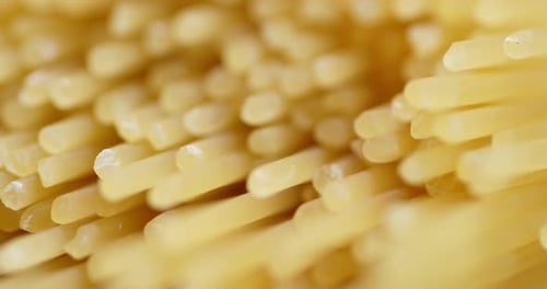Close Up of Uncooked Spaghetti Pasta