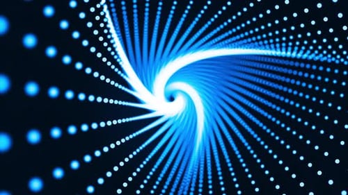 Abstract Blue Particle Tunnel Swirl Seamless Loop Background