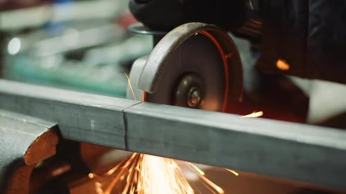 Falling Spark During Cutting Metal with Angle Grinder