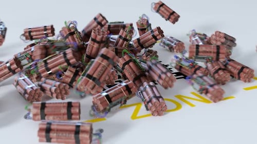 Dynamite Bomb Drop and Drone Swarm Technology Animation