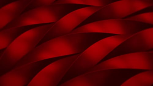 Abstract Red Flowing Wavy Ribbons Background Loop