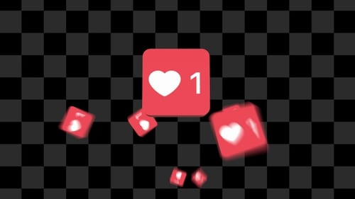 Animated Social Media Reaction Icons Falling with Alpha Channel