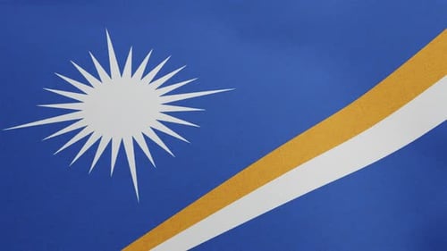 Marshall Islands Flag Waving Realistic Cloth Animation
