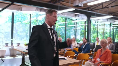 Video of a business conference meeting