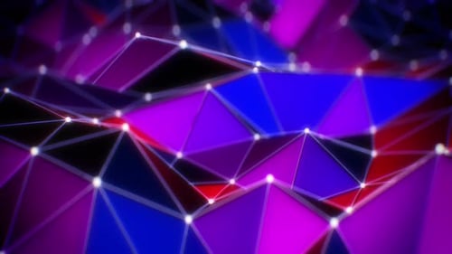 Dynamic Sci-Fi Network Plexus Animation with Glowing Nodes