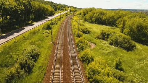 Luftaufnahme über die Eisenbahn