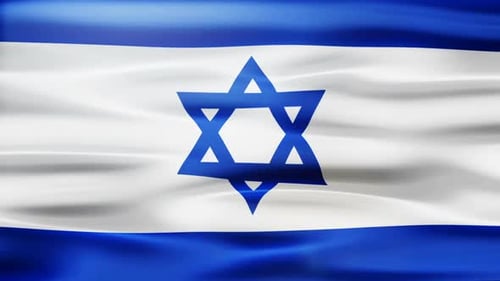 Israel Flag Waving Seamless Loop Animation