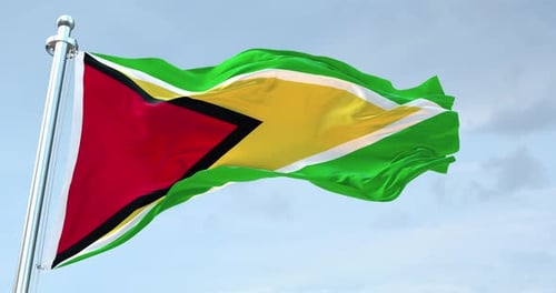 Guyana Flag Waving Loop 4 K