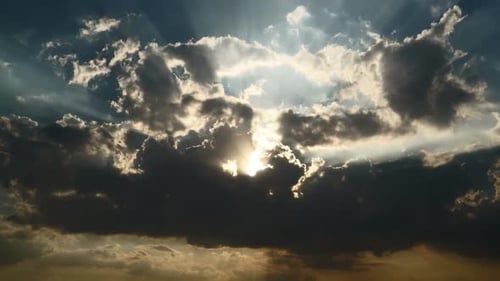 Sunset Storm Clouds with Crepuscular Sun Rays