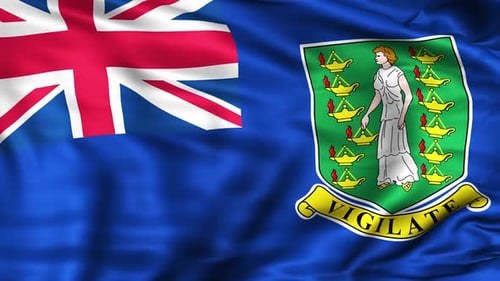 Realistic Waving Flag of British Virgin Islands Loop