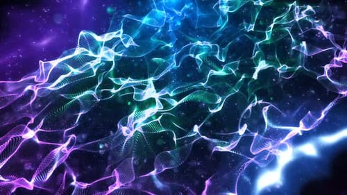 Colorful Waves Space Moving Loop Background