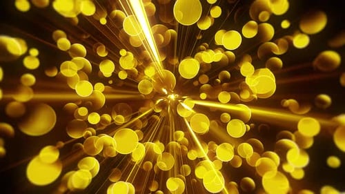Golden Light Particle Tunnel Loop Animation