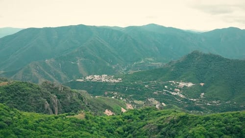 aerial video from mountain and forest