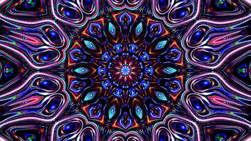 Dynamic Abstract Neon Kaleidoscope Pattern Loop