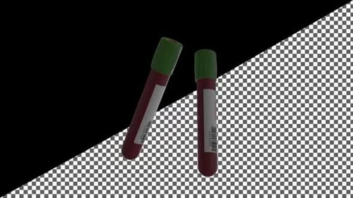 Covid 19 Test And Laboratory Sample Of Blood With Alpha Channel