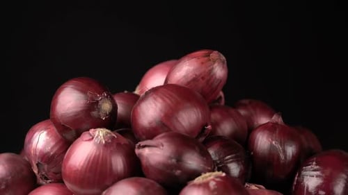 Rotating Red Onions Background