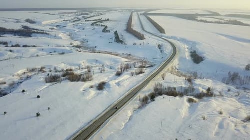 Winter Countryside Road