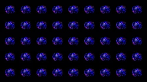 Abstract Glowing Blue Spheres with Pink Swirls Animated Loop Background