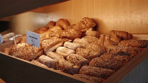 Display of Fresh Baked Bread and Pastries