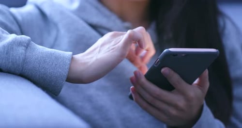 Close up of woman use of mobile phone