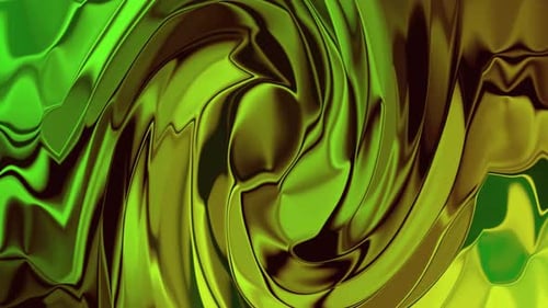 Abstract Fluid Green Yellow Gradient Swirl Loop Background