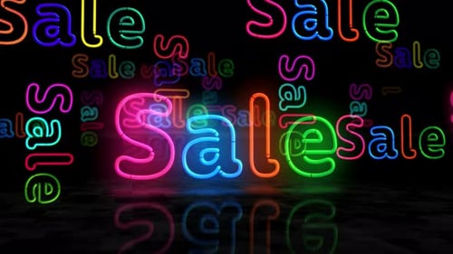 Neon Sale Text Loop Animation