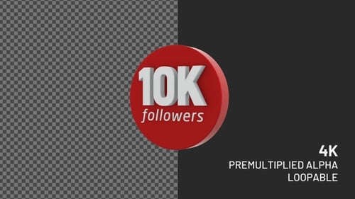 3D Thank You And Follower Count Rotating Disk Animation