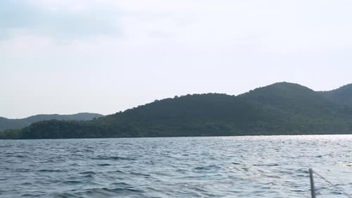 Beautiful sea and blue sky in summer, season and weather, seascape of travel, holiday and vacation.