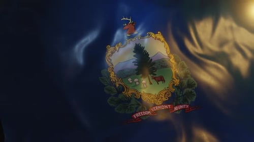 Vermont State Flag Waving Animation