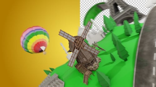 3D World Travel / ALPHA CHANNEL
