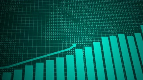 Animated Global Business Growth Chart with Upward Trend