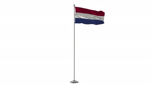 Netherlands Looping Of The Waving Flag Pole With Alpha