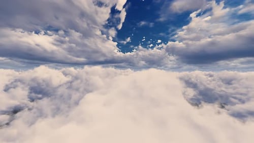 Volando en la luz del día cielo nubes 02 4K