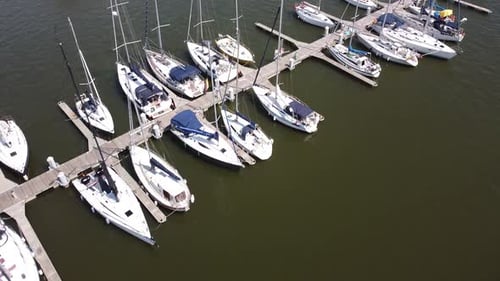 Yacht marina aerial view