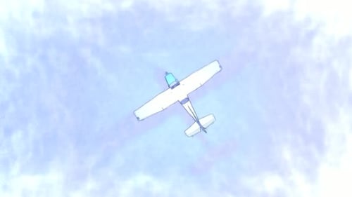 Old Type Airplane Top View Stop Motion