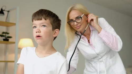 The Pediatrician Will Auscultize the Lungs and Heart of a Little Boy