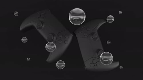 Black standard videogame controllers