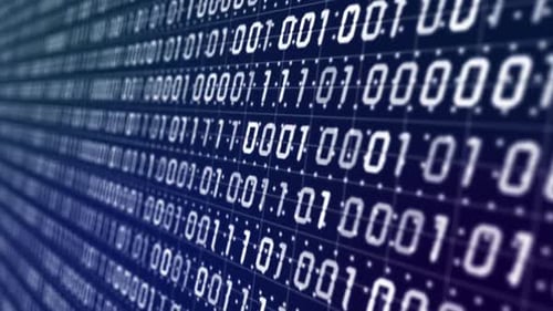 Flux d'informations de chaînes numériques binaires informatiques Big Data Rolling