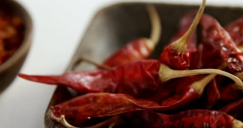 Dried Chilies and Pepper Flakes in Studio
