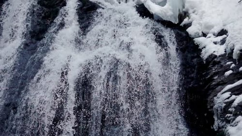 Winter Waterfall Slow Motion