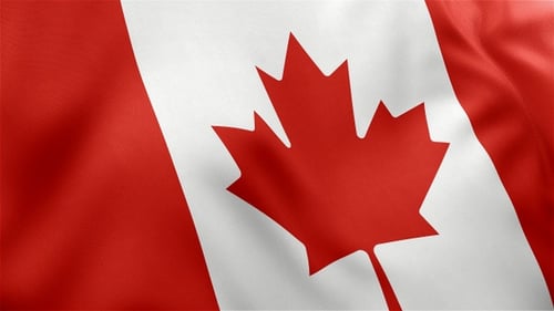 Realistic Canada Flag Waving Seamless Loop