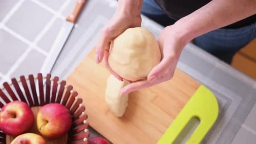 Preparing Dough for Apple Pie at Home