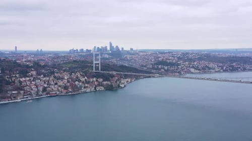 Istanbul Bosphorus Bridge Aerial View