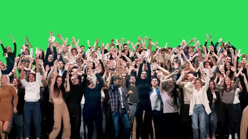 Huge Crowd of People of Different Ages Dancing at a Concert Fans at a Music Event They Dance and