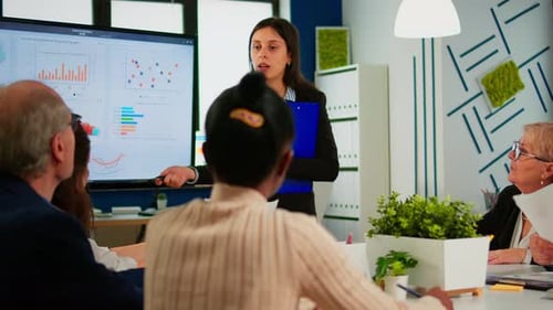 Business Presentation in a Modern Office