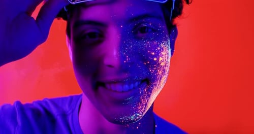 Faces with fluo effects